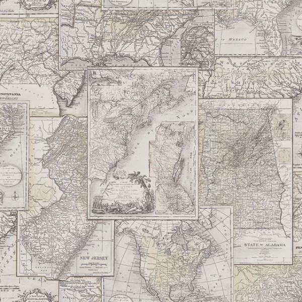 Серые обои Maps-212216