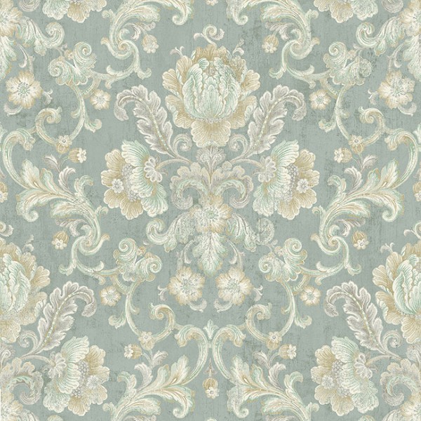 Tapeten Türkis Floral Cameo-707477