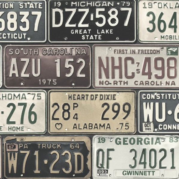 Дизайнерские Обои License Plates-106247
