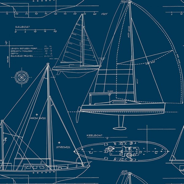 Maritime Tapeten Geometric Boats-A1D06B
