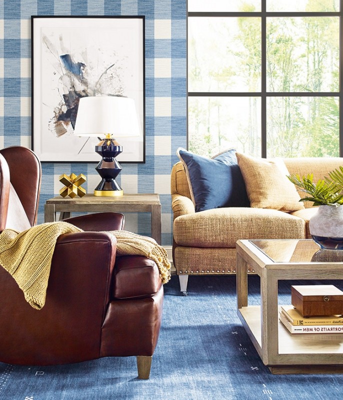 Геометрические обои Plaid Weave-255901