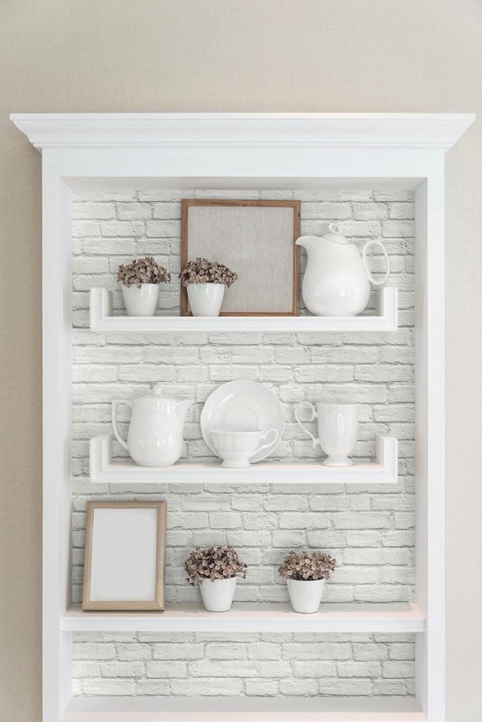 Самоклеющиеся обои White Bricks-266331