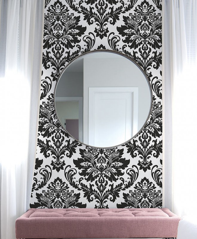 Selbstklebende Tapeten Damascus Black-208001