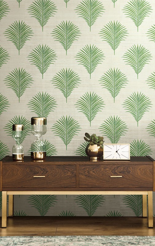 Цветочные обои Grasscloth Palm-321007