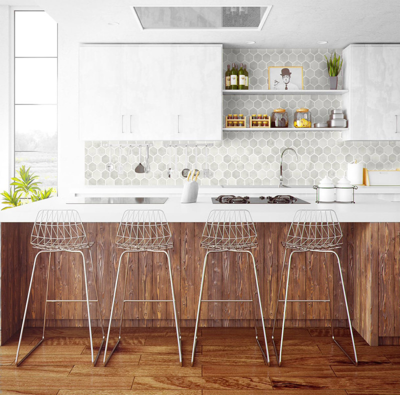 Selbstklebende Tapeten Inlay Hexagon-222428