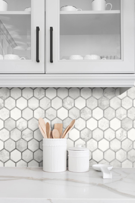 Peel and Stick Wallpaper Inlay Hexagon-202360
