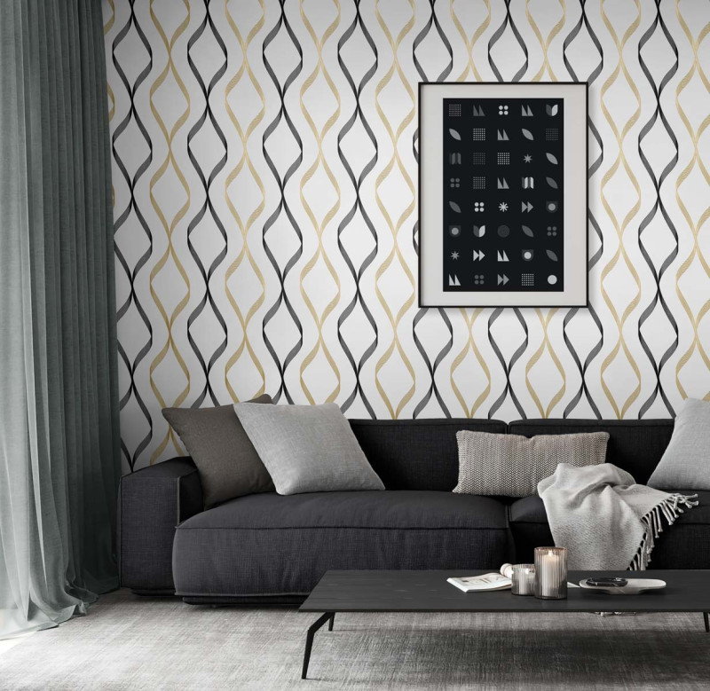 Peel and Stick Wallpaper Ogee Ribbon-238112