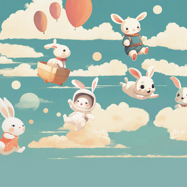 Фотообои Детские мотивы Playing Bunnies-334341