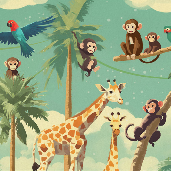 Фотообои Детские мотивы Playing Monkeys-282349