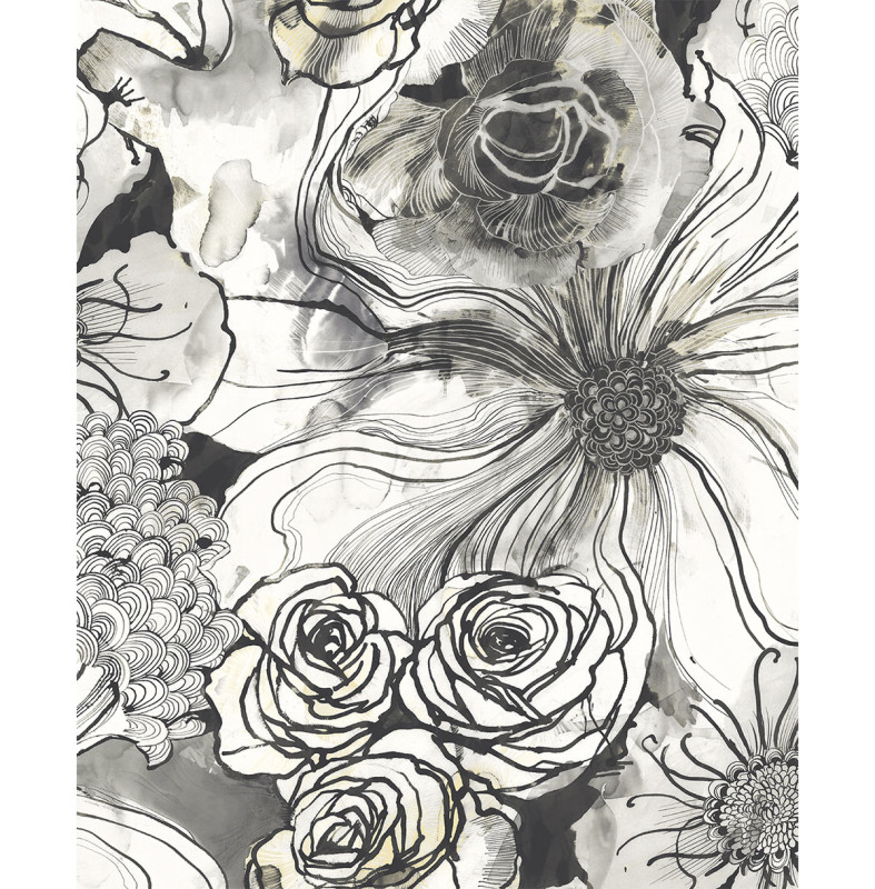 Selbstklebende Tapeten Ink Rose-175022 | Blumen | Florale Tapeten ...