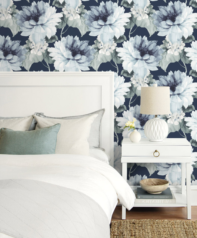 Peel and Stick Wallpaper Watercolor Floral Satin-274744