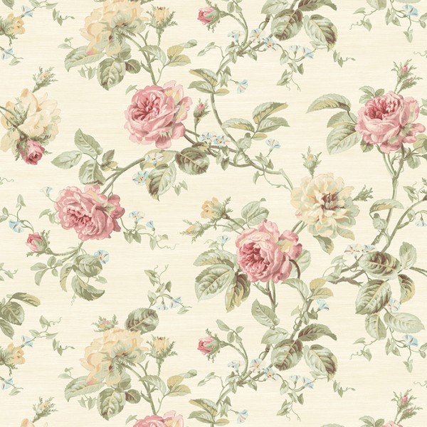 English style Hillsboro-231460 | Flowers | Paper | Beige, Multicolor |  Living room